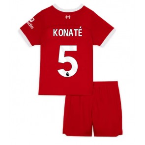 Liverpool Ibrahima Konate #5 Replika Babytøj Hjemmebanesæt Børn 2023-24 Kortærmet (+ Korte bukser)